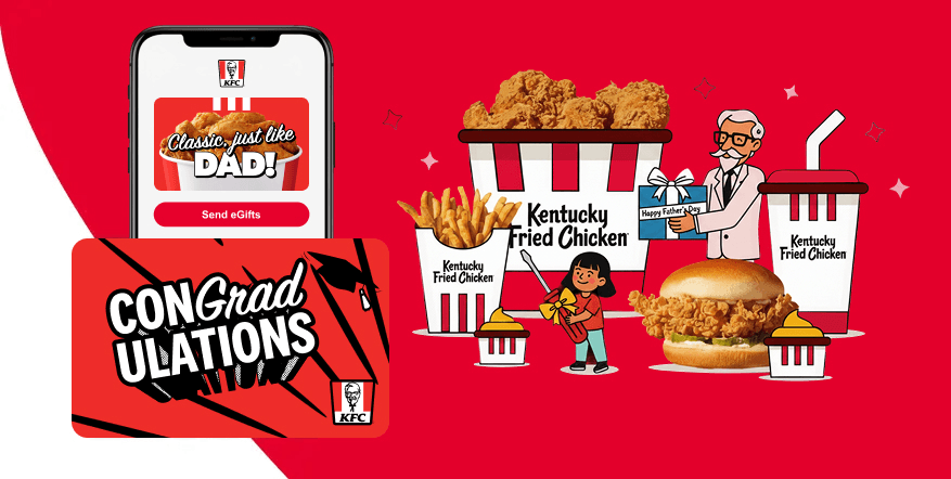 KFC holiday gift card illustration